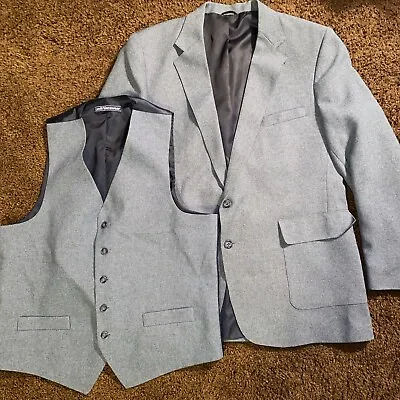 Vtg Levi's Menswear Sta-Prest Men's 46L Long Jacket & Vest Action Suit Blue EUC • $58.19