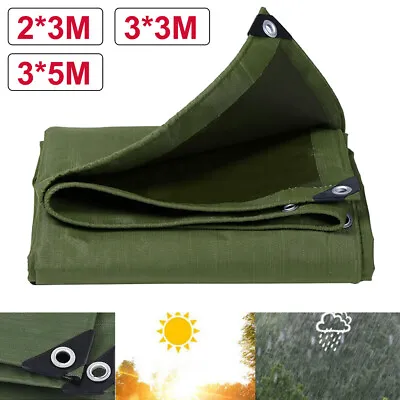 3 Sizes Army Heavy Duty Canvas Tarp Tarpaulin Sun Blocked Waterproof Dustproof • $49.99