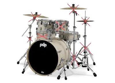 PDP - 5.5x14 Snare Drum - 9x13 Tom/Mounts - 14x24 Kick Drum And Pillow And More • $433.64