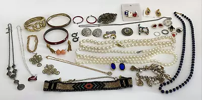 Mixed Costume Jewelry Lot Vintage Gold Silver Tone • $31.95