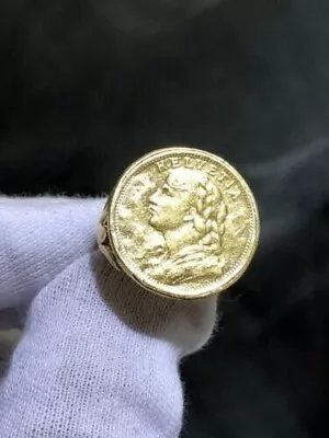 $131.99 • Buy Without Stone 14k Yellow Gold Plated 1899 Swiss Coin Ring