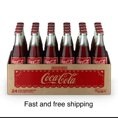 Mexican Coca-Cola Cane Sugar Import Glass Bottles 12oz Coke Hecho Mexico 24pack • $89.99