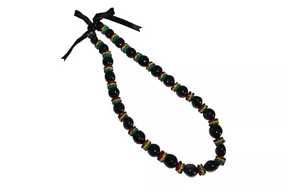 Tiger Smile Rasta Kukui Nuts Lei Beads Necklace With Coco Nuts 33  • $9.90