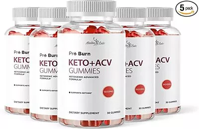 Pro Burn Keto ACV Gummies Weight Loss - 1500mg Ketosis Shark Gummies (5 Pack) • $54.72