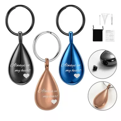 Teardrop Cremation Keychain For Ashes Urn Locket Memorial Keepsake Ash Keychain • $12.21