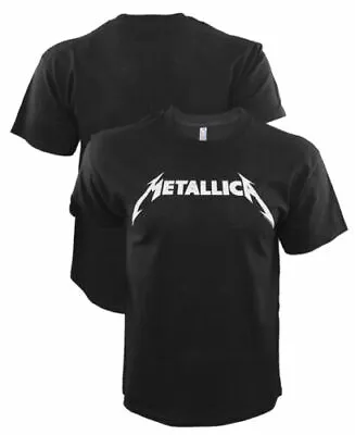 METALLICA Logo Black T-Shirt Rock Metal Tee Shirt • $11.99