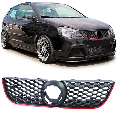 Grille Sports Grill With BAR Red For VW Polo 9N3 05-09 Also Gti • $163.54