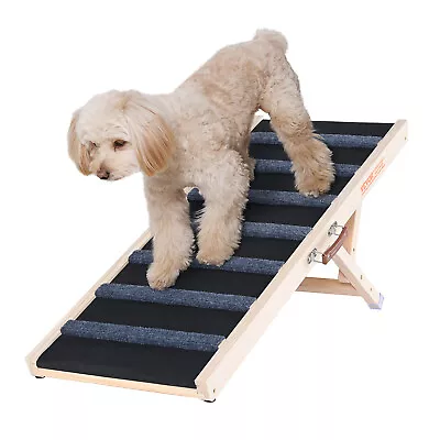 VEVOR Dog Ramp Folding Pet Ramp 39.3  Long Ramp 15 -22  Adjustable Height • $52.49