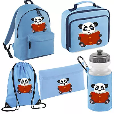 Panda Safari Back To School Pencil Bag Back Pack Water Bottle Lunch Box For Kids • £7.49