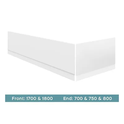 Modern Bathroom Gloss White Wooden Bath Panel Adjustable MDF Front Side Panel • £73.97