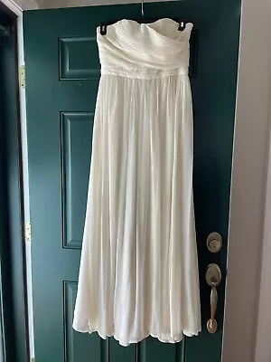 J Crew Ivory Silk Chiffon Taryn Wedding Dress 10P • $70