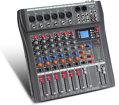 6-Channel Audio Mixer Professional DJ Equipment - Bluetooth 48V Phantom Power • $73