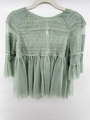 $27 • Buy Trafaluc Collection Zara Mint Green Sheer Babydoll Blouse. Women’s Large