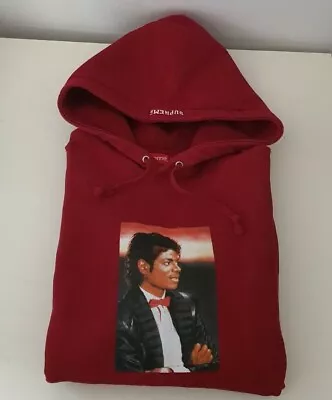 SS17 Supreme Michael Jackson Hooded Sweatshirt Cardinal M Medium Hoodie Red MJ • £300