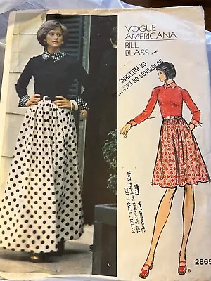 Vogue Americana Bill Blass Pattern 2865 Misses' Dress Size 16-uncut • $8.50