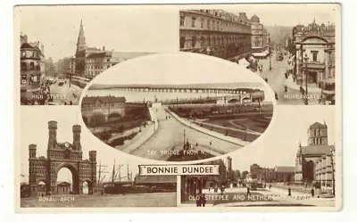 Real Photo Multiview Postcard Of Bonnie Dundee Scotland 1953 Royal Arch Etc • £2.50