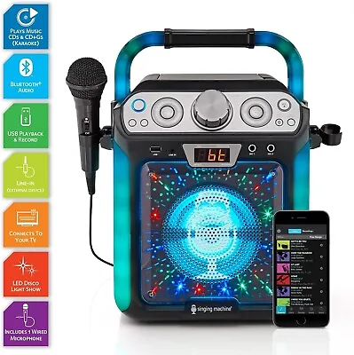 £20 • Buy Singing Machine SML682 Karaoke Stereo With Disco Lights, 1 CDG’s, 1 Microphones