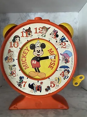 Mickey Mouse Talking Clock Disney Toy Hasbro Romper Room 1970s • $67.50