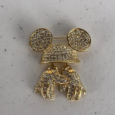 Disney Mouse Ears Hat And Gloves Rhinestone Brooch By Napier Pin • $29.99