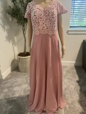  Mother Of The Bride  Womens Dusty Rose Lace Back- Special Occasion Dress-*** • $35