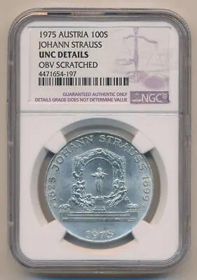 $50 • Buy 1975 Austria 100 Schilling Silver. NGC Unc Details
