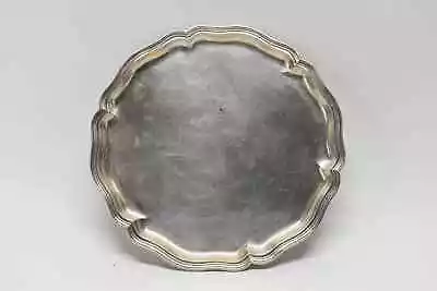 Antique German 800 Silver Circular Pie Crust Border Tray • $600