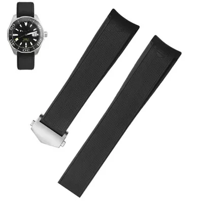 Rubber Silicone Watch Band Strap Waterproof Sport Arc 20/21/22mm Fit TAG Heuer • £36.88