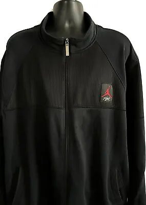 Jordan Flight ‘caged Up’ Warm Up Bomber Jacket Zip Up Black Mens Big & Tall 3xl • $149