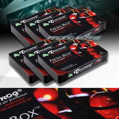 6 X Tree Frog Black Cherry Natural Extreme Car Air Freshener Fresh Box Universal • $45.95