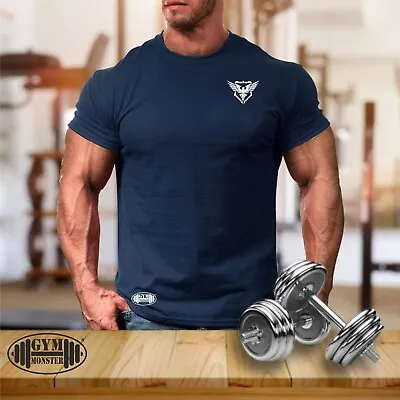 Military Eagle T Shirt Pocket Gym Clothing Bodybuilding Training Workout MMA Top • £10.99