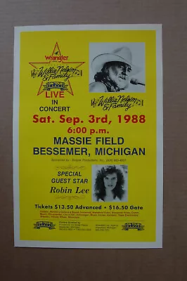 Willie Nelson Concert Tour Poster 1988 Bessemer Michigan --- • $4.25