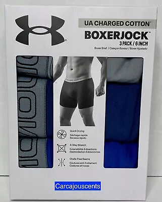 Men's Under Armour Charged Cotton 6  Boxerjock 3 Pack Size XL • $34.97