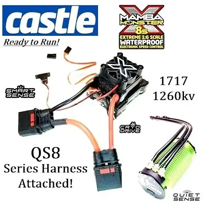 RCP-RTR Castle Mamba Monster X 8s ESC & 1717 1260kv Motor Combo QS8 Series • $384.99