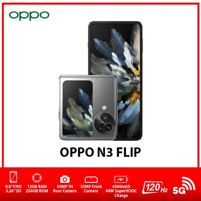 (Unlocked) OPPO Find N3 Flip 5G Dual SIM Android Mobile Phone – Black/12GB+256GB • $1878.99