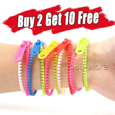 Children Zipper Zip Bracelets Sensory Toy Fidget Anxiety Relief Stim Autism ADHD • £2.82