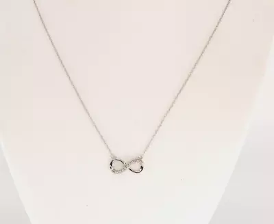 10k White Gold Diamond Accent Infinity Necklace 18  • $99.99