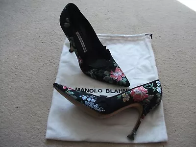 Manolo Blahnik Shoes Size 5.5 Silk Multi Colour Made In Italy. • £195