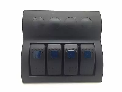 $26.99 • Buy Marine Boat Blue Splashproof Switch Panel 4 Gang With LED Rocker Circuit Breaker