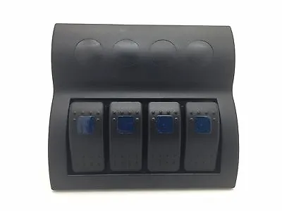 Marine Boat Blue Splashproof Switch Panel 4 Gang With LED Rocker Circuit Breaker • $29.99