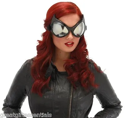 CAT EYE GOGGLES BLACK Big Costume Glasses Batman Catwoman Superhero Anime Mask • $16.45