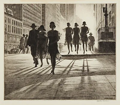 Martin Lewis - Shadow Dance New York City (1930) Signed - 17 X22  Fine Art Print • $79.99