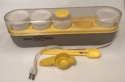 Vintage USA Salton Yogurt Maker GM-5 Thermostat Controlled 4 Milk Glass Cups • $19