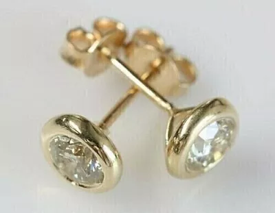 1Ct Round Lab Created Diamond Women's Fancy Stud Earrings 14K Yellow Gold Finish • $41.99