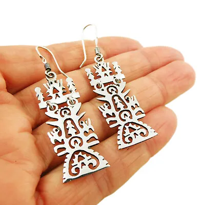 Tree Of Life 925 Sterling Taxco Silver Earrings • £49.99