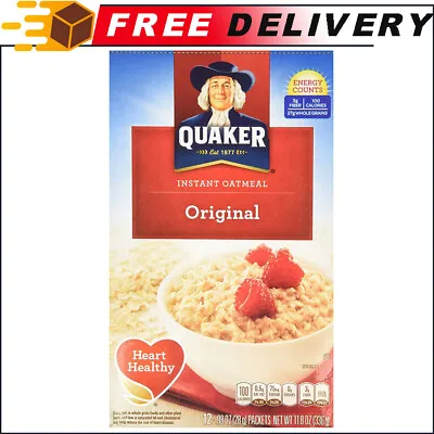 2-Pack Quaker Instant Oatmeal Original 100% Whole Grain 12-Count Boxes • $16.43