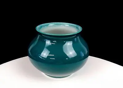 Pacific Stoneware Bennett Welsh Hand Signed Pottery Turquoise 3 1/2  Vase 1960- • $112.48