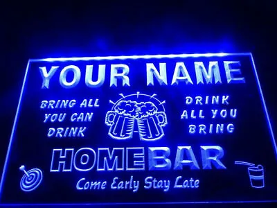 $22.99 • Buy LED Bar Sign Custom Home Neon Light Up Drink Pub Beer Lager Personalised Plaque