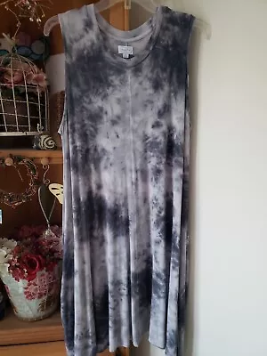 MUDPIE Gray Black Tie Dye Sleeveless Jersey Dress Sz XL • $28