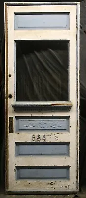 34 X90 X2  Antique Vintage Wood Wooden Entry Exterior Door Window Beveled Glass • $799.99