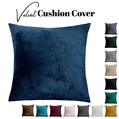 Crushed Velvet Cushion Cover 18x18  Square Sofa Bed Throw Decorative Pillow Case • £3.99